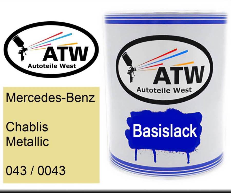 Mercedes-Benz, Chablis Metallic, 043 / 0043: 1L Lackdose, von ATW Autoteile West.